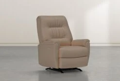 Rogan II Leather Power Rocker Recliner 5 Rogan II Leather Power Rocker Recliner -Modern Office Shop 101610 beige leather recliner side 02