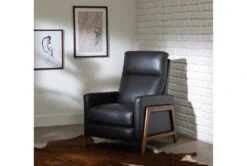 Daniel Smoke Leather Push Back Recliner -Modern Office Shop 207222 grey leather push back room 41