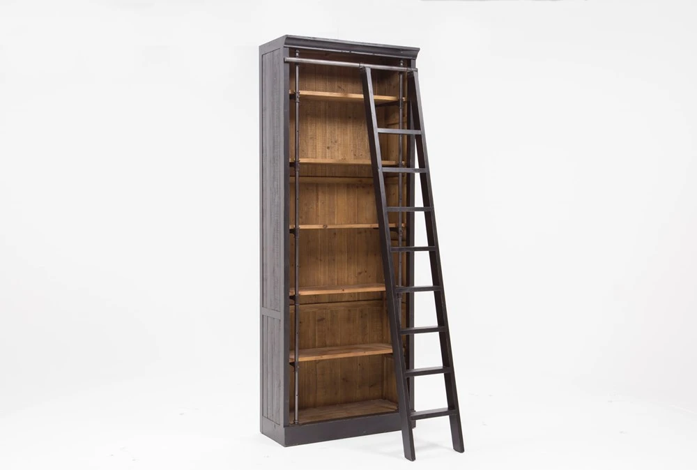 Barton 103" Bookcase With Ladder 3 Barton 103" Bookcase With Ladder