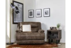 Garland Bark Cuddler Power Recliner With Power Headrest & USB -Modern Office Shop 218301 brown fabric recliner room 35