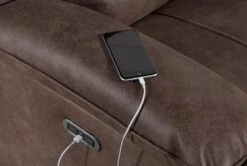 Garland Bark Cuddler Power Recliner With Power Headrest & USB -Modern Office Shop 218301 grey fabric recliner 8