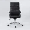 Moby Black Faux Leather High Back Rolling Office Chair -Modern Office Shop 223558 black faux leather office chair signature 01