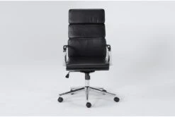 Moby Black Faux Leather High Back Rolling Office Chair