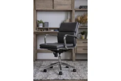 Moby Grey Faux Leather High Back Rolling Office Chair -Modern Office Shop 223560 grey multi media office chair room 31