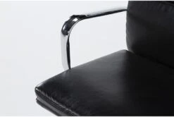 Moby Black Faux Leather Low Back Rolling Office Chair -Modern Office Shop 223564 black faux leather office chair detail 44