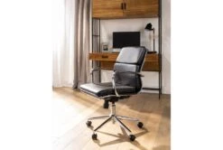 Moby Black Faux Leather Low Back Rolling Office Chair -Modern Office Shop 223564 black faux leather office chair room 49