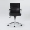 Moby Black Faux Leather Low Back Rolling Office Chair 1 Moby Black Faux Leather Low Back Rolling Office Chair -Modern Office Shop 223564 black faux leather office chair signature 01