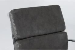 Moby Grey Faux Leather Low Back Rolling Office Chair 18 Moby Grey Faux Leather Low Back Rolling Office Chair -Modern Office Shop 223566 grey faux leather office chair detail 44