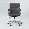 Moby Grey Faux Leather Low Back Rolling Office Chair -Modern Office Shop 223566 grey faux leather office chair signature 01