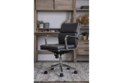 Moby Grey Faux Leather Low Back Rolling Office Chair 19 Moby Grey Faux Leather Low Back Rolling Office Chair -Modern Office Shop 223566 grey metal office chair room 35
