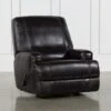 Grandin Blackberry Leather Glider Recliner -Modern Office Shop 228148 black leather recliner 1