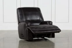 Grandin Blackberry Leather Glider Recliner -Modern Office Shop 228148 black leather recliner 4