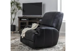 Grandin Blackberry Leather Glider Recliner -Modern Office Shop 228148 black leather recliner room 35