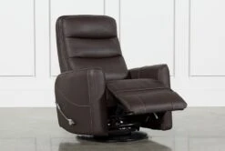 Hercules Chocolate Swivel Glider Rocker Recliner With Adjustable Headrest -Modern Office Shop 228211 brown fabric recliner 3