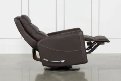 Hercules Chocolate Swivel Glider Rocker Recliner With Adjustable Headrest -Modern Office Shop 228211 brown fabric recliner 5