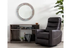 Hercules Chocolate Swivel Glider Rocker Recliner With Adjustable Headrest -Modern Office Shop 228211 brown fabric recliner room 12