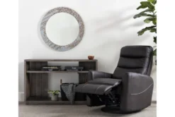 Hercules Chocolate Swivel Glider Rocker Recliner With Adjustable Headrest -Modern Office Shop 228211 brown fabric swivel glider room 31