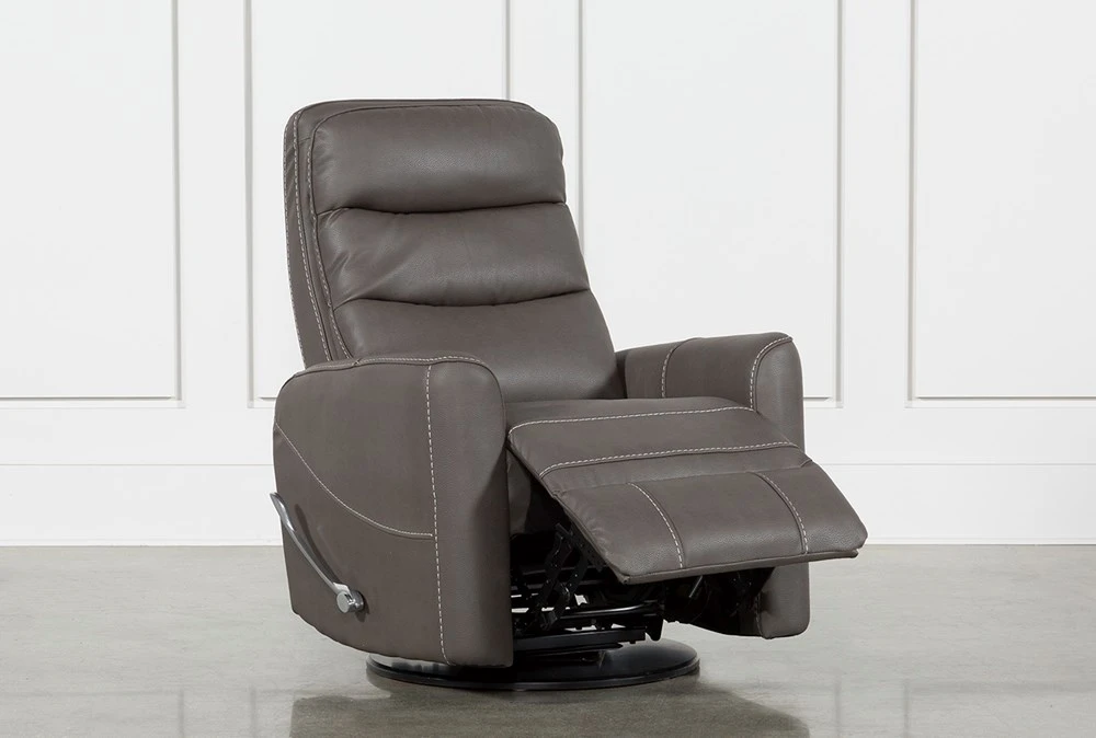 Hercules Grey Swivel Glider Rocker Recliner With Adjustable Headrest 5 Hercules Grey Swivel Glider Rocker Recliner With Adjustable Headrest - Image 3