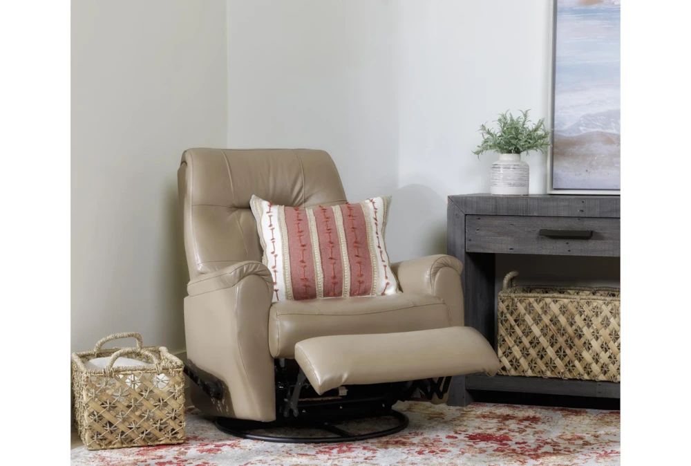 Rogan II Leather Cafe Latte Swivel Glider Recliner 9 Rogan II Leather Cafe Latte Swivel Glider Recliner - Image 7