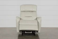 Cici Pearl Leather Power Rocker Recliner With Power Headrest & USB -Modern Office Shop 240973 beige leather recliner 3