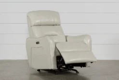 Cici Pearl Leather Power Rocker Recliner With Power Headrest & USB -Modern Office Shop 240973 beige leather recliner 4