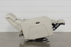 Cici Pearl Leather Power Rocker Recliner With Power Headrest & USB -Modern Office Shop 240973 beige leather recliner 6