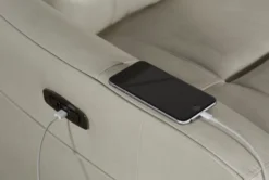 Cici Pearl Leather Power Rocker Recliner With Power Headrest & USB -Modern Office Shop 240973 beige leather recliner 7