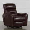Cici Chocolate Leather Power Rocker Recliner With Power Headrest & USB -Modern Office Shop 240975 brown leather recliner signature 01