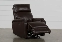 Connie Espresso Power Wallaway Recliner With Power Headrest & USB -Modern Office Shop 240980 brown fabric recliner detail 04