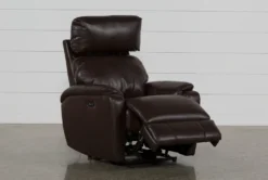 Connie Espresso Power Wallaway Recliner With Power Headrest & USB -Modern Office Shop 240980 brown fabric recliner detail 05