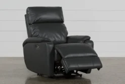 Connie Smoke Power Wallaway Recliner With Power Headrest & USB -Modern Office Shop 240981 grey fabric recliner detail 04