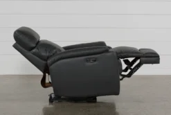 Connie Smoke Power Wallaway Recliner With Power Headrest & USB -Modern Office Shop 240981 grey fabric recliner detail 06