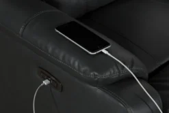 Connie Smoke Power Wallaway Recliner With Power Headrest & USB -Modern Office Shop 240981 grey fabric recliner detail 07