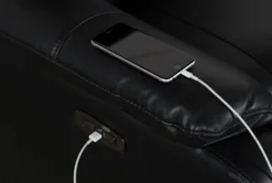 Connie Midnight Power Wallaway Recliner With Power Headrest & USB -Modern Office Shop 240982 black fabric recliner detail 09