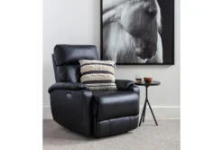 Connie Midnight Power Wallaway Recliner With Power Headrest & USB -Modern Office Shop 240982 black fabric recliner room 31