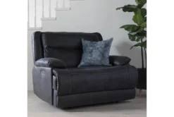 Garland Charcoal Cuddler Power Recliner With Power Headrest & USB -Modern Office Shop 240991 grey fabric recliner room 35