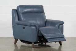 Moana Blue Leather Power Reclining Chair With USB 10 Moana Blue Leather Power Reclining Chair With USB -Modern Office Shop 242010 blue leather power reclining chair detail 02