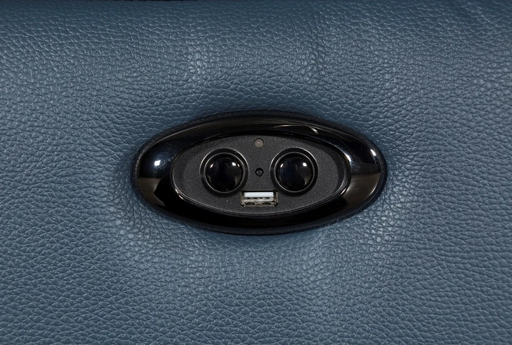 Moana Blue Leather Power Reclining Chair With USB 6 Moana Blue Leather Power Reclining Chair With USB - Image 4
