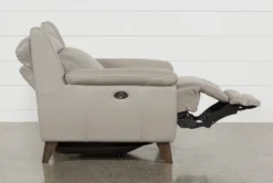 Moana Taupe Leather Power Reclining Chair With USB -Modern Office Shop 242018 beige leather power reclining chair 3