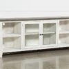 Dixon White 84" TV Stand With Glass Doors 1 Dixon White 84" TV Stand With Glass Doors -Modern Office Shop 244783 white wood 84 inch tv stand 1
