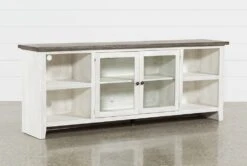 Dixon White 84" TV Stand With Glass Doors