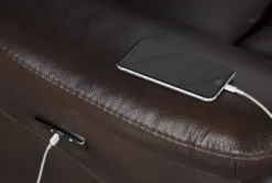 Shane Leather Power Recliner With Power Headrest -Modern Office Shop 244855 brown leather recliner feature 07