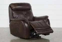 Shane Leather Power Recliner With Power Headrest -Modern Office Shop 244855 brown leather recliner recline 03