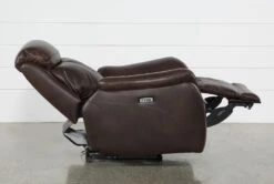 Shane Leather Power Recliner With Power Headrest -Modern Office Shop 244855 brown leather recliner recline 04