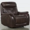 Shane Leather Power Recliner With Power Headrest -Modern Office Shop 244855 brown leather recliner signature 01