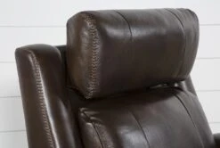 Stetson Chocolate Leather Power Recliner With Power Headrest, Lumbar & USB -Modern Office Shop 246961 brown leather recliner feature 07