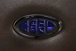 Stetson Chocolate Leather Power Recliner With Power Headrest, Lumbar & USB -Modern Office Shop 246961 brown leather recliner feature 10