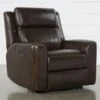 Stetson Chocolate Leather Power Recliner With Power Headrest, Lumbar & USB -Modern Office Shop 246961 brown leather recliner signature 01