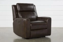 Stetson Chocolate Leather Power Recliner With Power Headrest, Lumbar & USB
