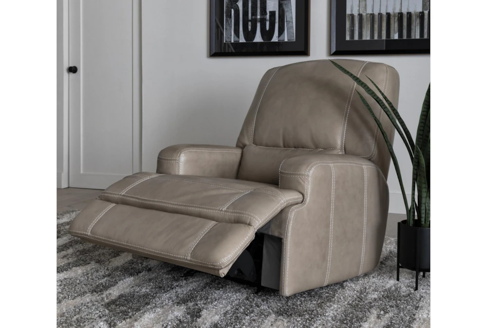 Grandin Wheat Leather Glider Recliner 9 Grandin Wheat Leather Glider Recliner - Image 7